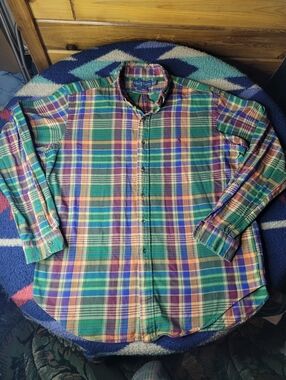 Ralph Lauren Plaid Button Down Shirt Mens XL Classic Fit Long Sleeve Multicolor